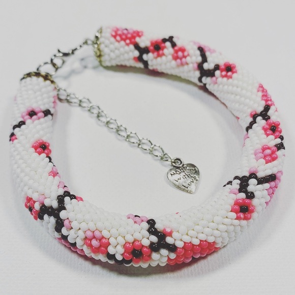 Handmade Seed Beads Crocheted Rope Bracelet